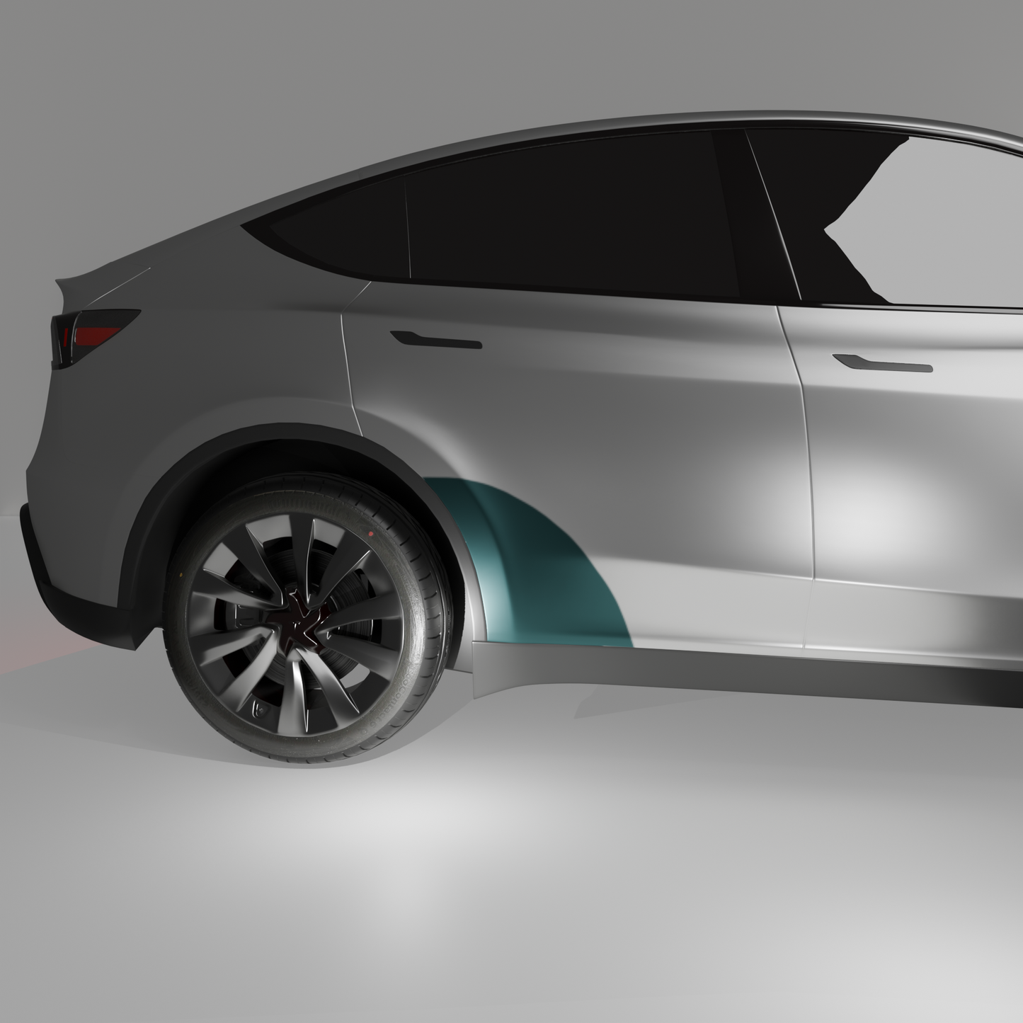 Model Y "Juniper" Sidekit small – lakkbeskyttelsesfilm PPF for bakdørområdet / hjulbuen