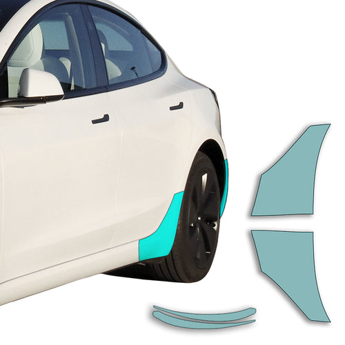 Model 3 “Highland” Sidekit small – Pre-Cut DIY Paint Protection Film PPF for the rear rocker panels & wheel arch