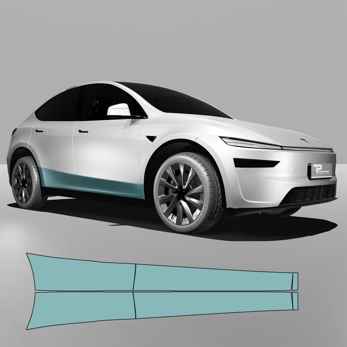 Model Y "Juniper" Sidekit large – färgskyddsfilm PPF för det nedre dörrområdet