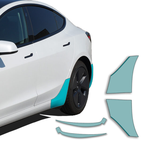 Model 3: Sidekit small - Paint Protection Film (PPF) for the rear rocker  panel and rear bumper - Tesla-Protect
